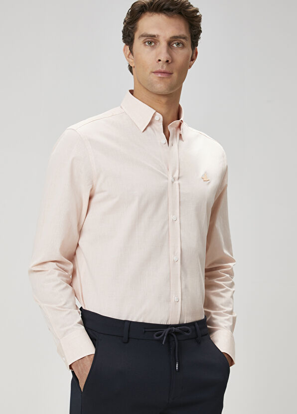 Beymen Club Comfort Fit Kayısı Çizgili Gömlek - 2