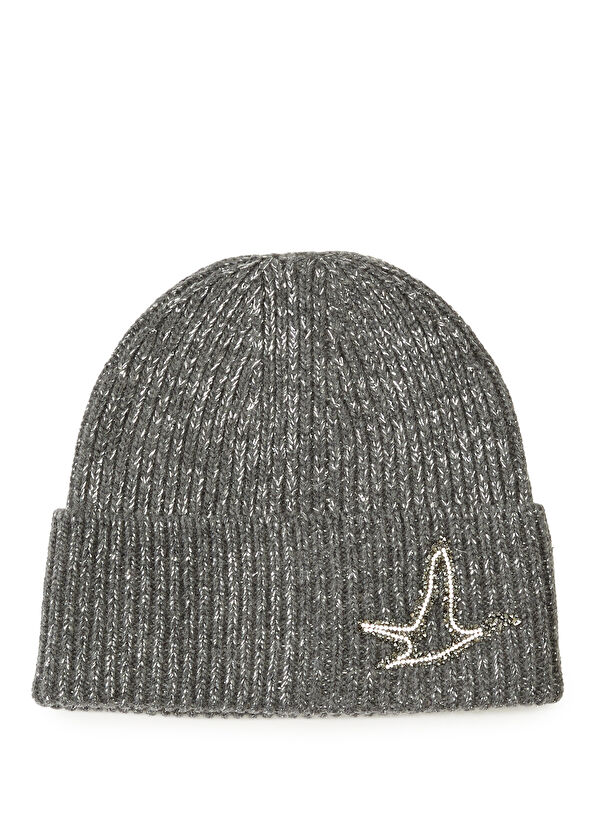 Beymen Club Grey Glitter Women's Wool Knit Beanie - 1