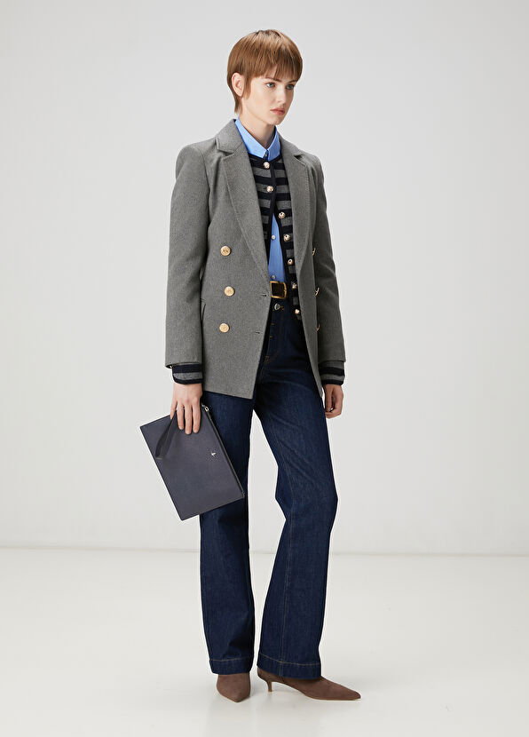 Beymen Club Lacivert Gri Çizgili Triko - 2