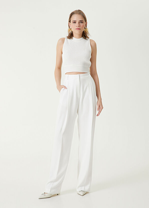 Beymen Club Kırık Beyaz Crop Triko Atlet - 3