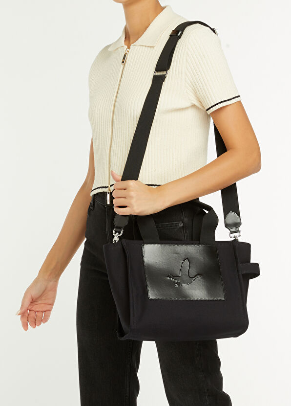 Beymen Club Black Tonal Logo Women's Crossbody Bag - 2