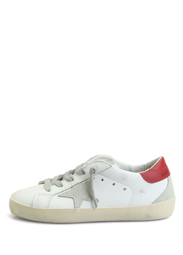 Golden Goose Super-Star Beyaz Kırmızı Çocuk Deri Sneaker - 1