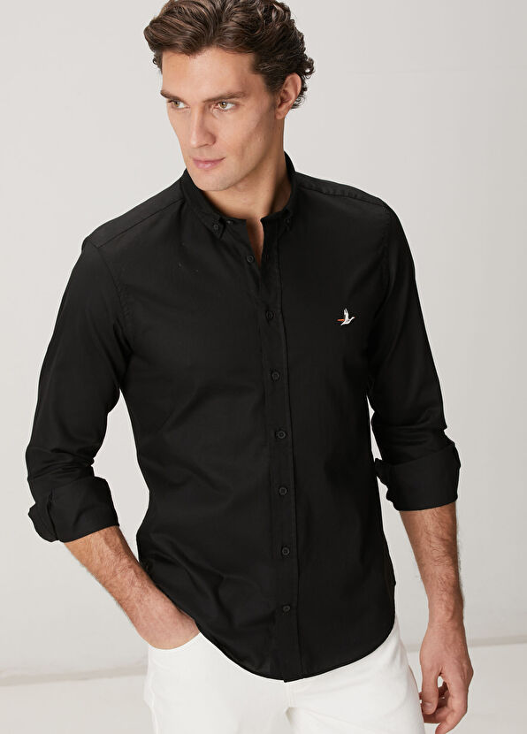 Beymen Club Slim Fit Siyah Oxford Gömlek - 2