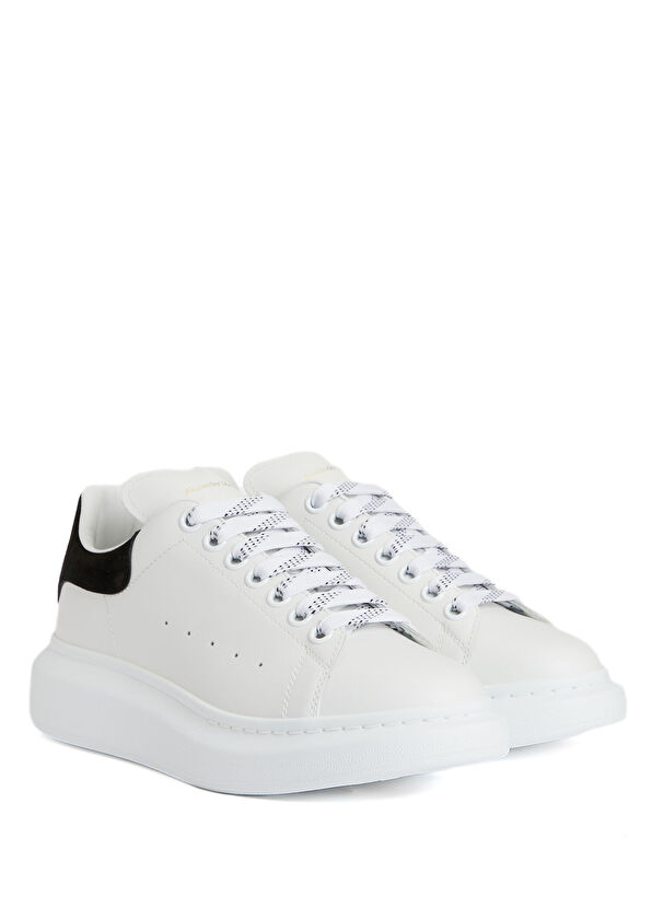 Oversized Beyaz Kadın Deri Sneaker - Görsel 4