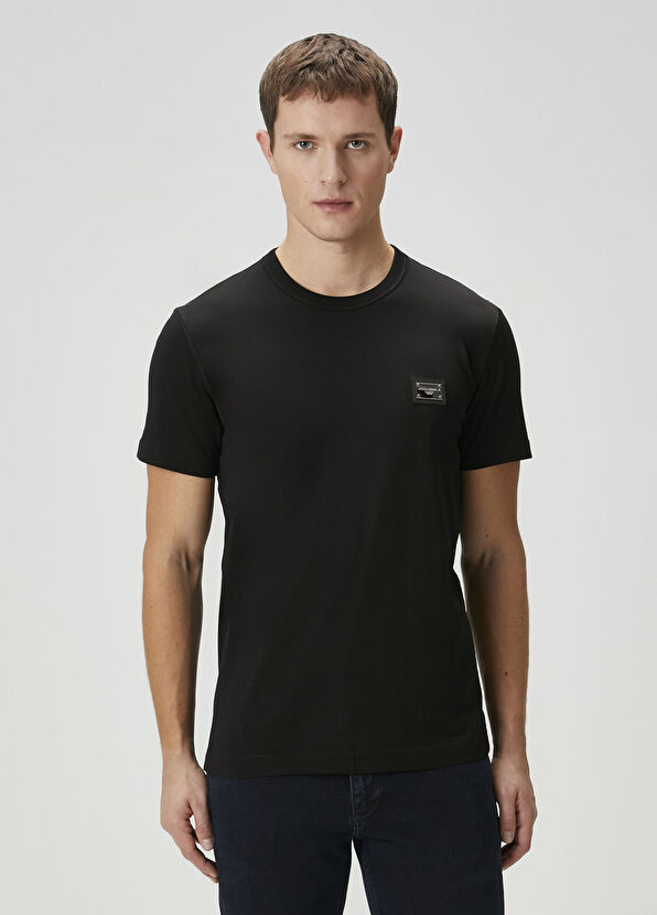 Siyah Logo Patchli T-shirt - Görsel 2