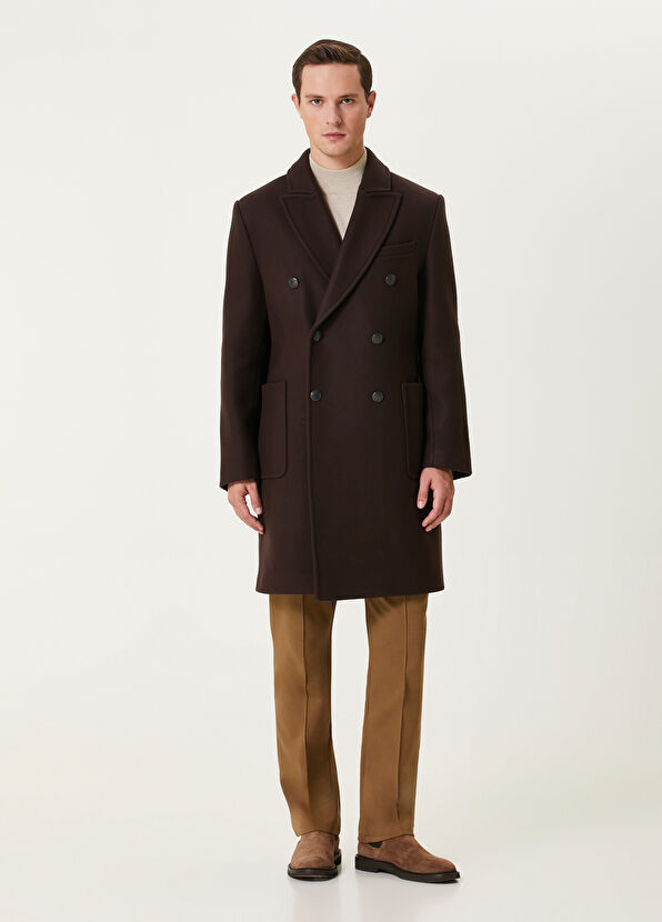 Beymen Club Bordo Kruvaze Palto - 4