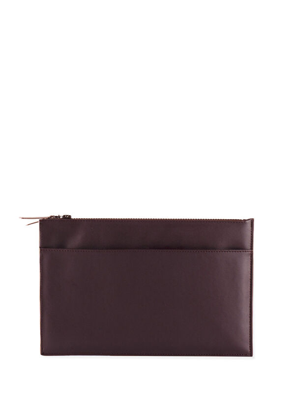 Pack'n Travel Mürdüm Deri Unisex Clutch El Çantası - 4
