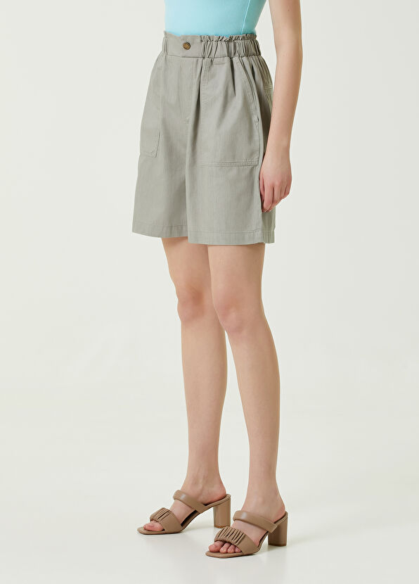 Beymen Club Yüksek Bel Yıkamalı Tencel Şort - 2