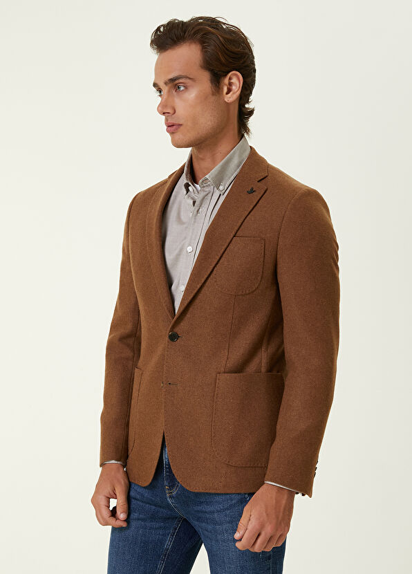 Beymen Club Taba Kalın Flanel Yün Ceket - 3