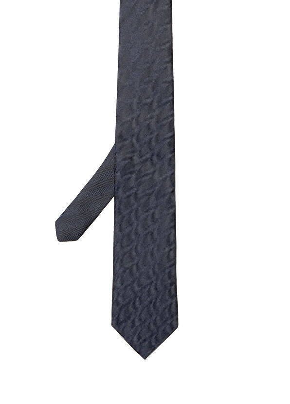 Beymen Club Lacivert Balıksırtı Desenli Kravat - 1