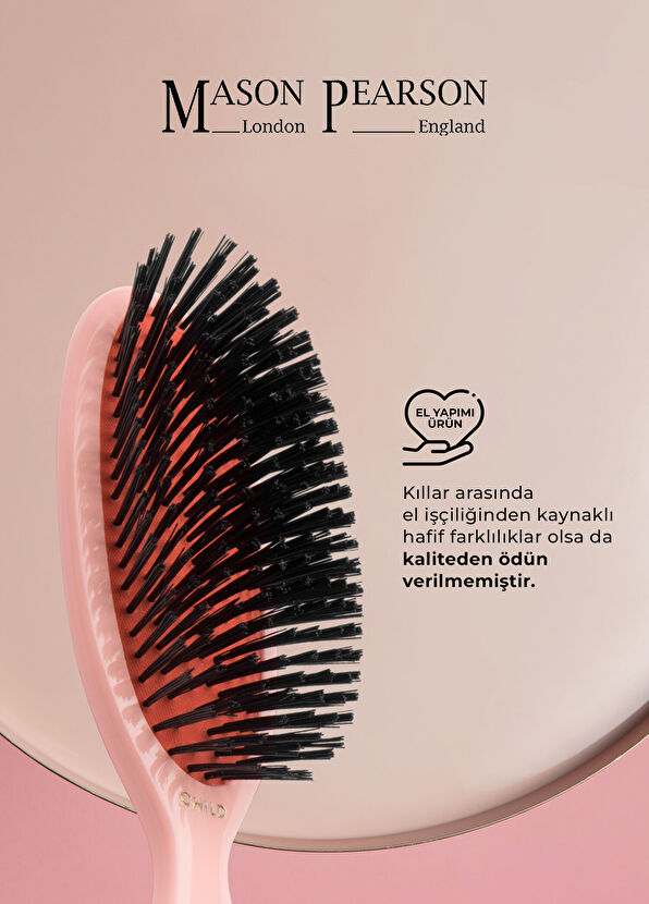 Mason Pearson Pocket Child Bristle CB4 Pink Kids Hair Brush - 2