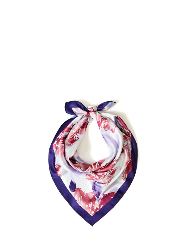 Beymen Club Multicolored Patterned Satin Scarf - 1