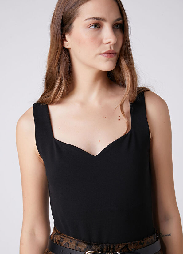 Beymen Club Black Sweetheart Neckline Knitwear Tank Top - 2