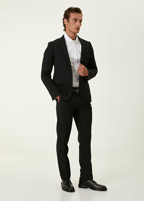 Beymen Club Drop 6 Siyah Klasik İnce Yün Takım Elbise - 2