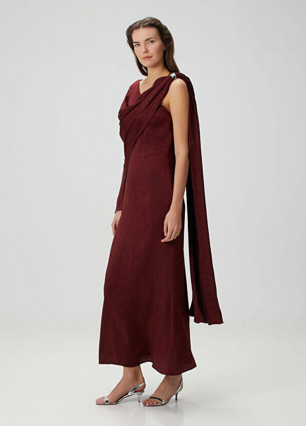 Baobab Kuma Bordo Maksi Abiye Elbise - 1