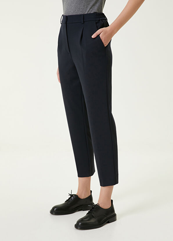 Beymen Club Navy Pleated Cigarette Trousers - 2