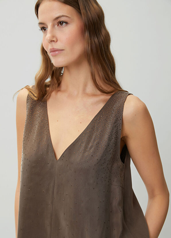 Beymen Club Kahverengi Hotfix Taşlı Bluz - 2