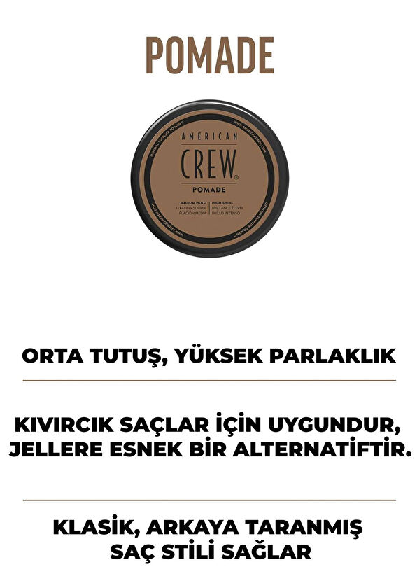 American Crew Pomade Erkekler İçin Orta Tutuşlu Şekillendirici Saç Pomadı 85 gr - 3