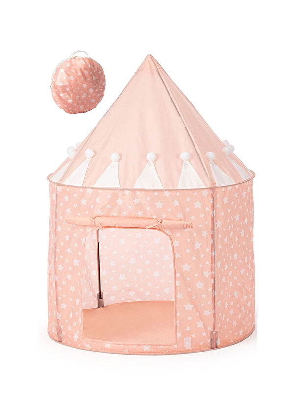 Wellgro Yıldız Desenli Taşıma Çantalı Pembe Şato Çadır 100x130 cm - 1