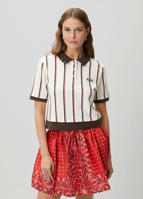 Beymen Club Kırık Beyaz Çizgili Polo T-shirt - 1