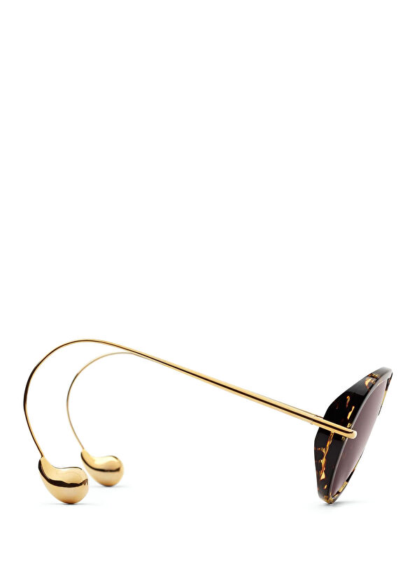 Drop Aviator Kahverengi Gold Kadın Güneş Gözlüğü - Görsel 3
