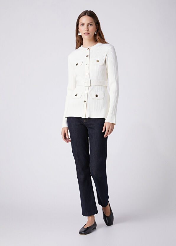 Beymen Club Off-White Knit Jacket - 3