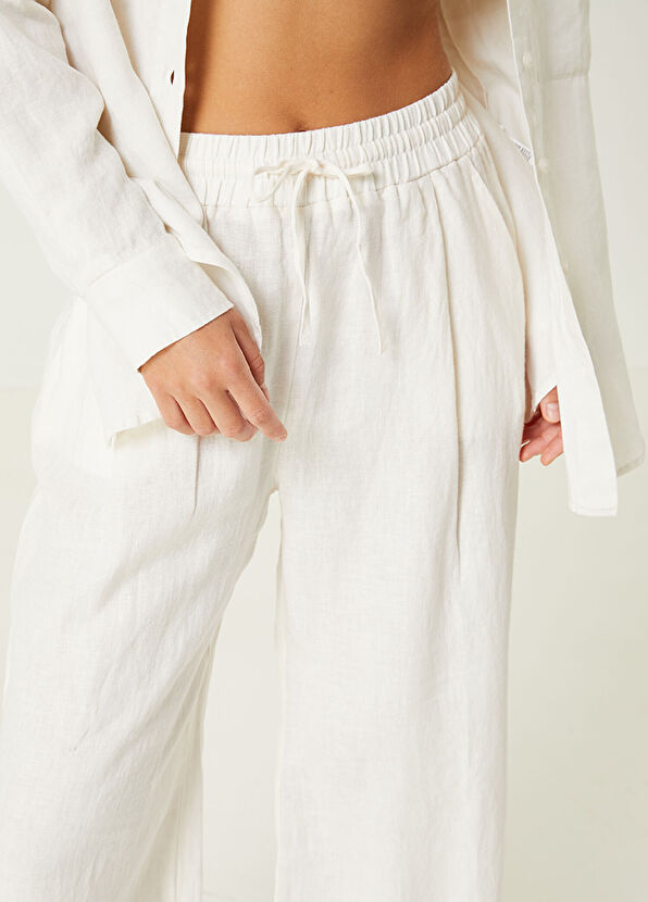 Beymen Club Ekru Keten Pantolon - 2