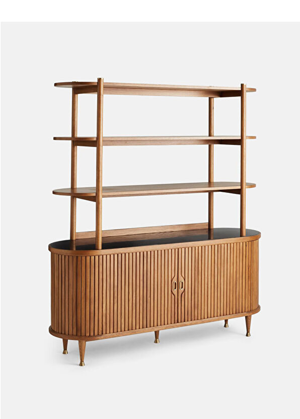 Latanwood Lawrance Wooden Buffet & Bookshelf - 3