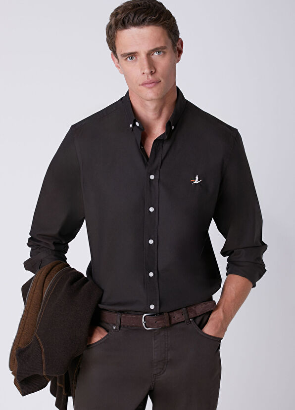 Beymen Club Comfort Fit Kahverengi Yıkamalı Oxford Gömlek - 2