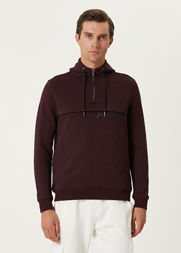 Beymen Club Burgundy Hooded Sweatshirt - 1