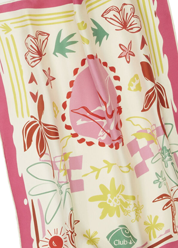 Beymen Club Çok Renkli Çiçek Desenli İpek Eşarp - 2