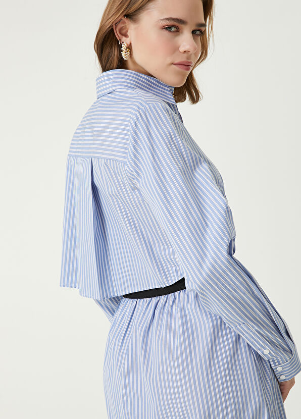 Beymen Club Blue Striped Midi Shirt Dress - 2