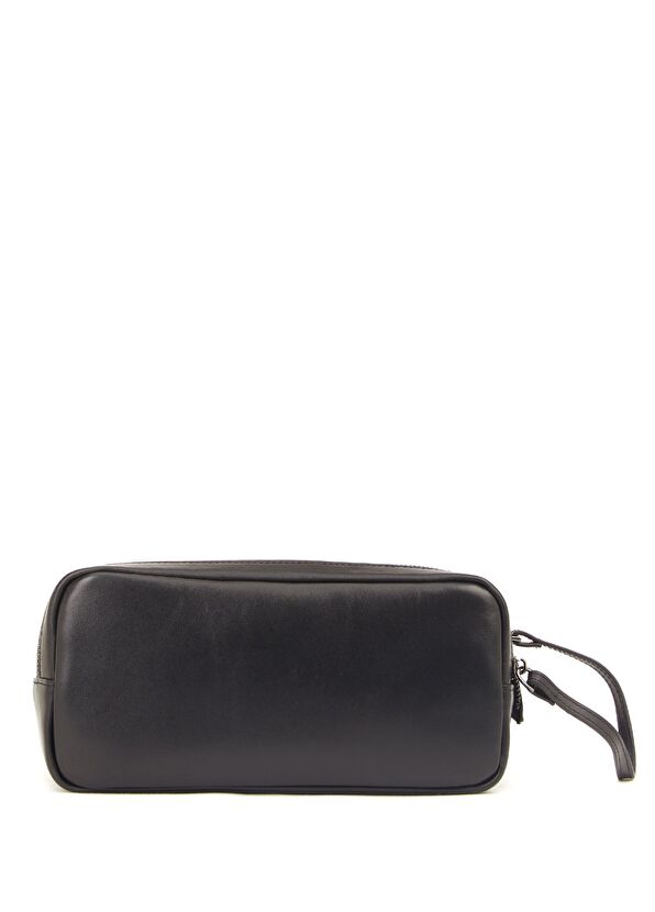 Beymen Club Napa Siyah Logolu Deri Tıraş Çantası - 3