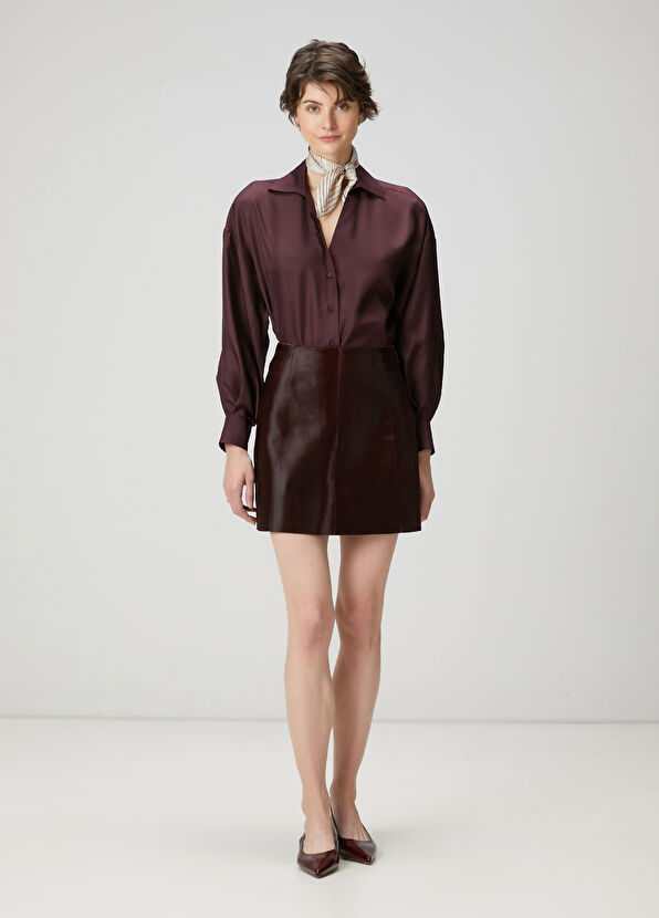 Beymen Club Bordo İpek Gömlek - 2