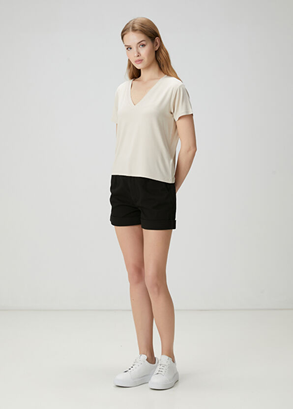 Beymen Club Beige Modal T-Shirt - 2