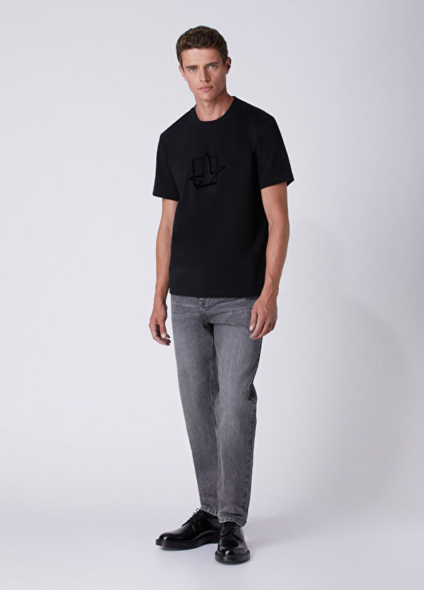 Beymen Club Relax Fit Siyah Kare Kaz Baskılı T-shirt - 3