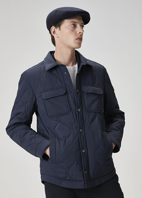 Beymen Club Dark Navy Blue Quilted Outer Shirt - 1