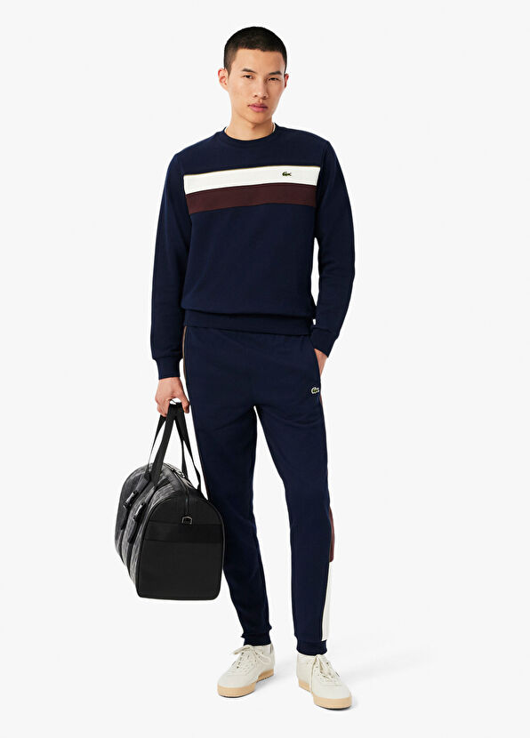 Lacoste Color Blocked Navy Blue Tapered Fit Men's Sweatpants - 2