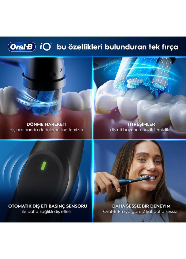 Oral-B iO2 Şarjlı/Elektrikli Siyah  Orman Yeşili 2'li Diş Fırçası Seti - 3
