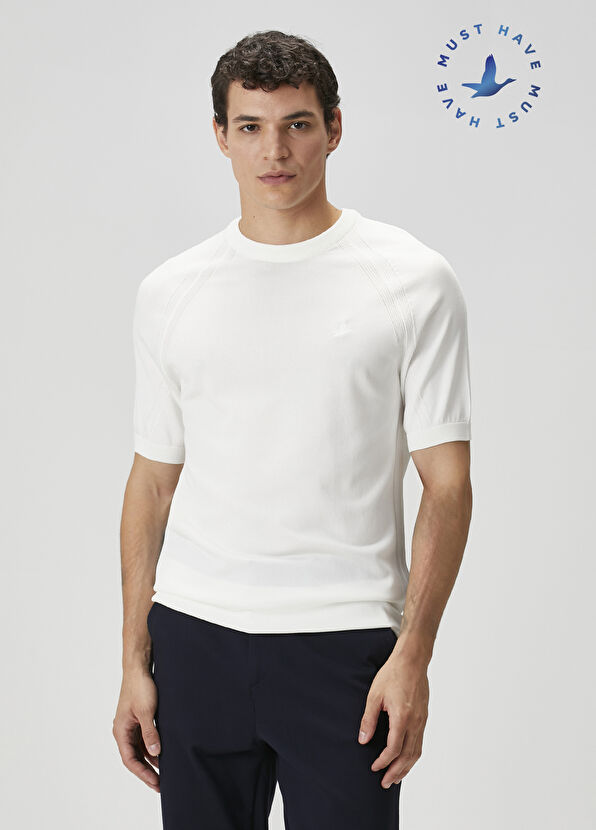 Beymen Club Kırık Beyaz Kısa Kollu Kazak - 1