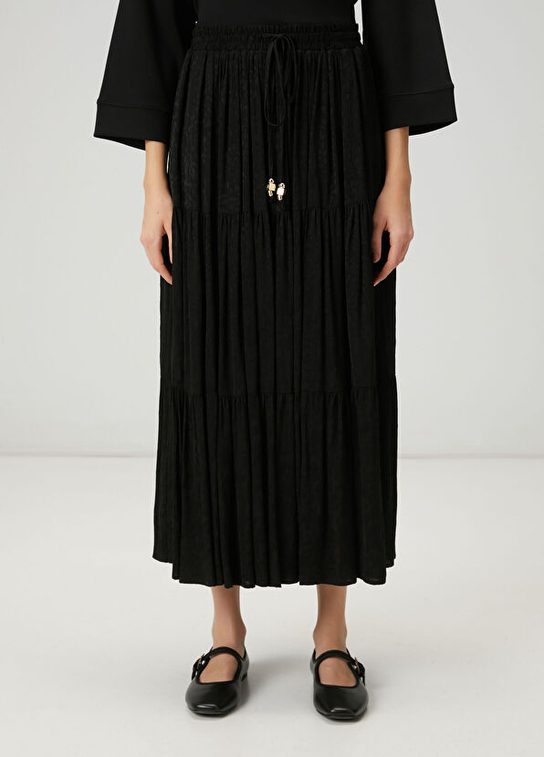 Beymen Club Siyah Jakarlı Uzun Etek - 3