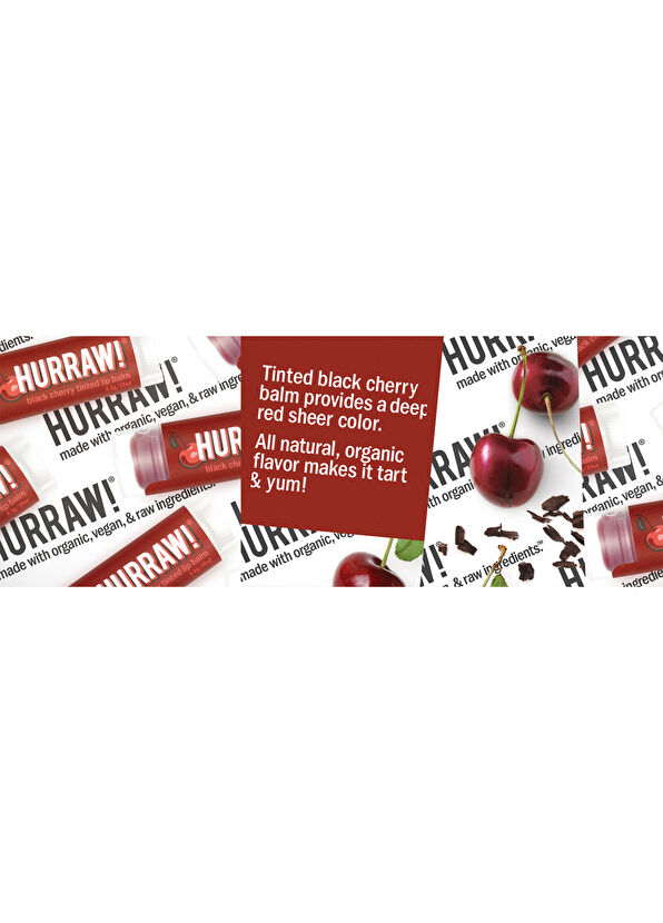 Hurraw Vegan Black Cherry Tinted Vişne Dudak Balmı - 2