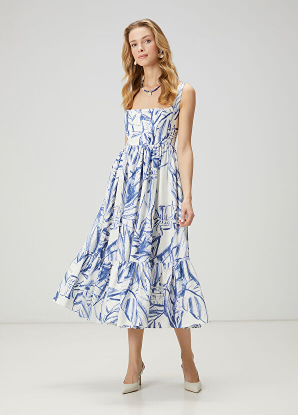 Beymen Club Kırık Beyaz Midi Keten Elbise - 1