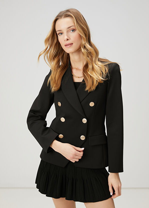 Beymen Club Siyah Kruvaze Blazer - 4