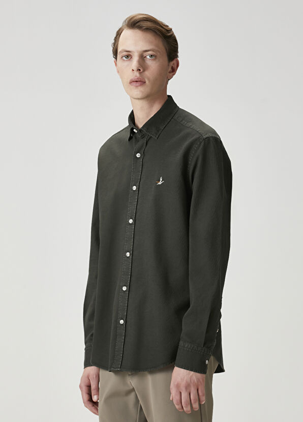 Beymen Club Comfort Fit Khaki Textured Shirt - 4