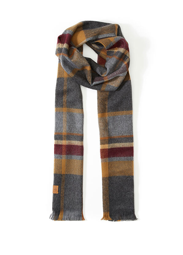 Beymen Club Camel Ekose Desenli Erkek Atkı - 1