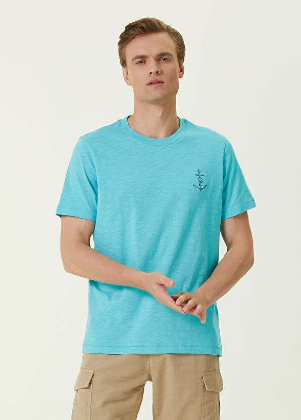 Beymen Club Mavi Logo Nakışlı T-shirt - 1