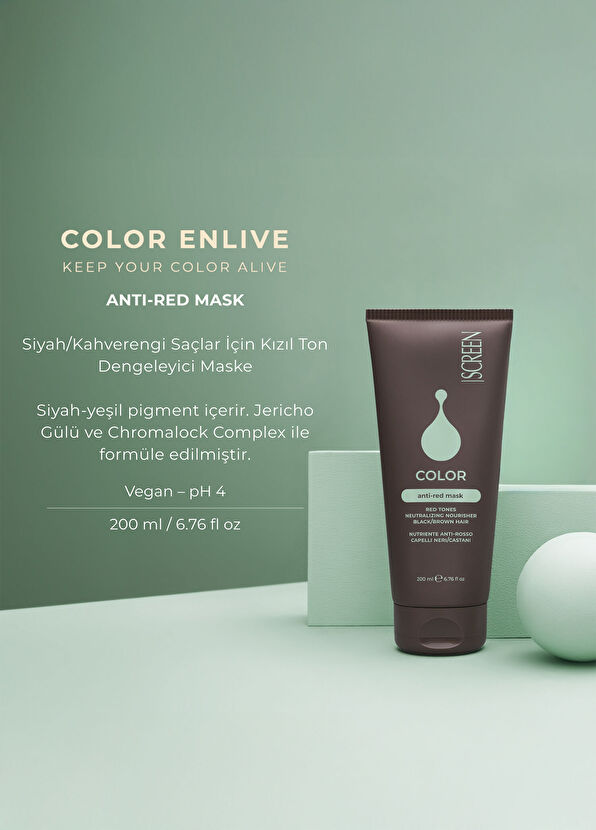 Screen Hair Care Color Anti-Red Anti-Red Anti-Red Mask for Black and Brown Hair 200 ml - 2