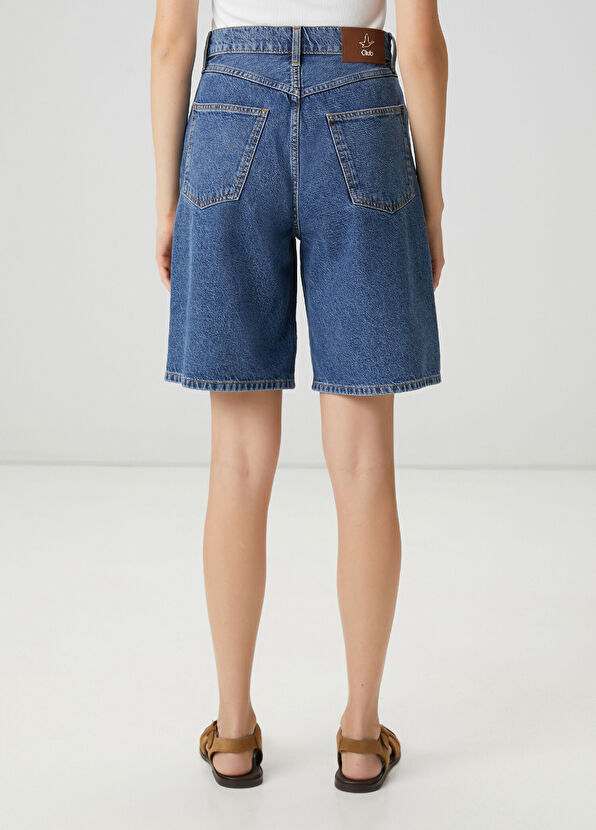 Beymen Club Blue Denim Bermuda - 4