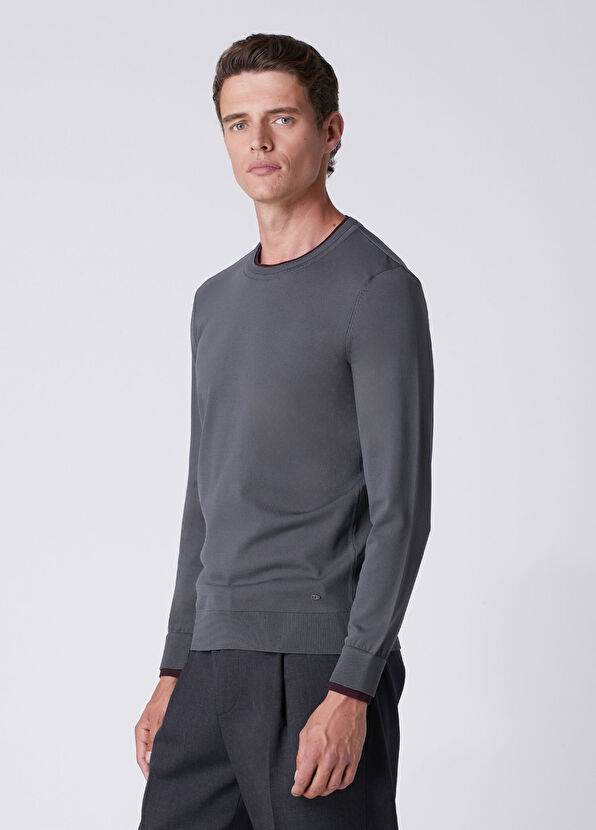 Beymen Club Anthracite Contrasting Color Detail Sweater - 4